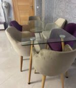 Chaise Design Confort Premium – Tissu Texturé & Pieds en metal