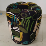 Pouf Design Funky en Tissu – Motifs africains Multicolores – Image 2